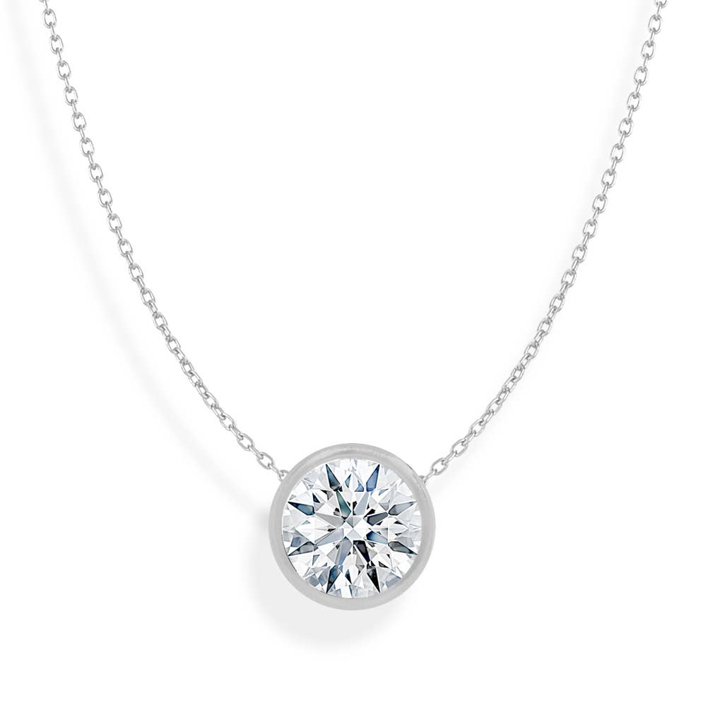 Maya J - Vente Colliers à pendentif - Collier Solitaire en Or 14K avec Diamant de Laboratoire Certifié0