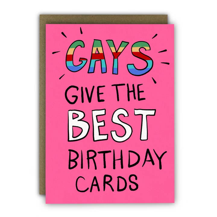 Funny Birthday Card - A6 - Gays Give the Best Birthday Cards for wholesale by RUNNING WITH SCISSORS
