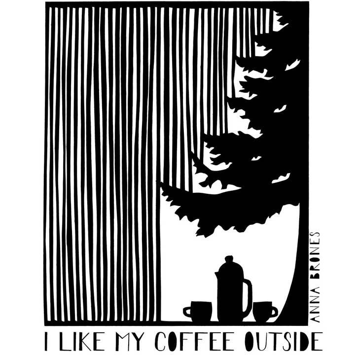 Anna Brones - Wholesale Sticker - "I Like My Coffee Outside" Sticker1
