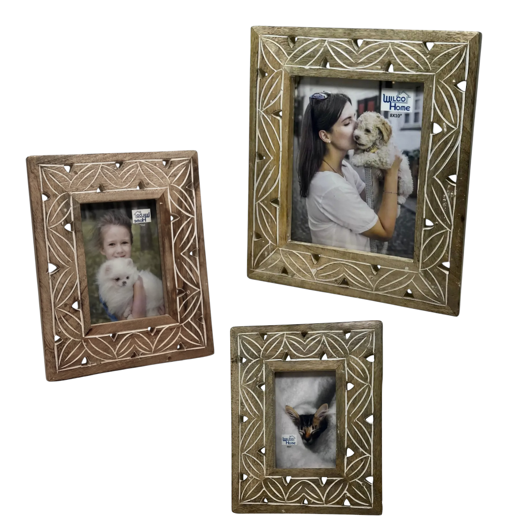 Wilco Home - Venta al por mayor Marcos de fotos - Marco de fotos Leon tallado a mano con caballete, decoración otoñal5