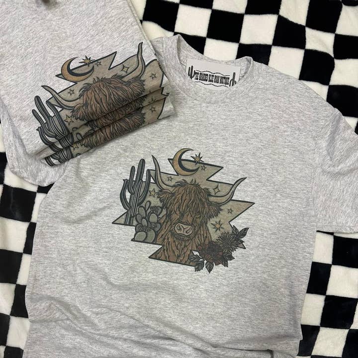 Desert Highland Graphic for wholesale by The Branded Blue Roan