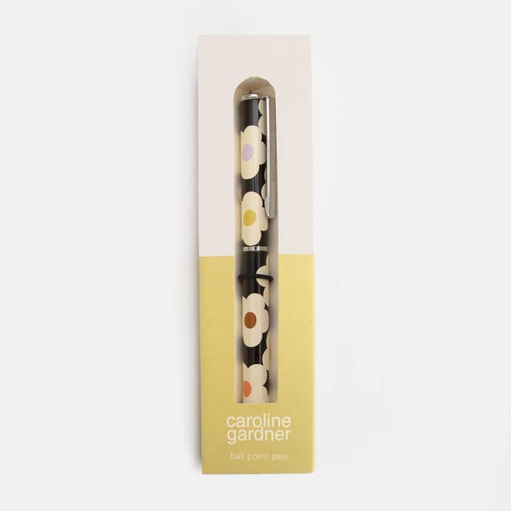 Multi Flower Charcoal Boxed Pen for wholesale by Caroline Gardner
