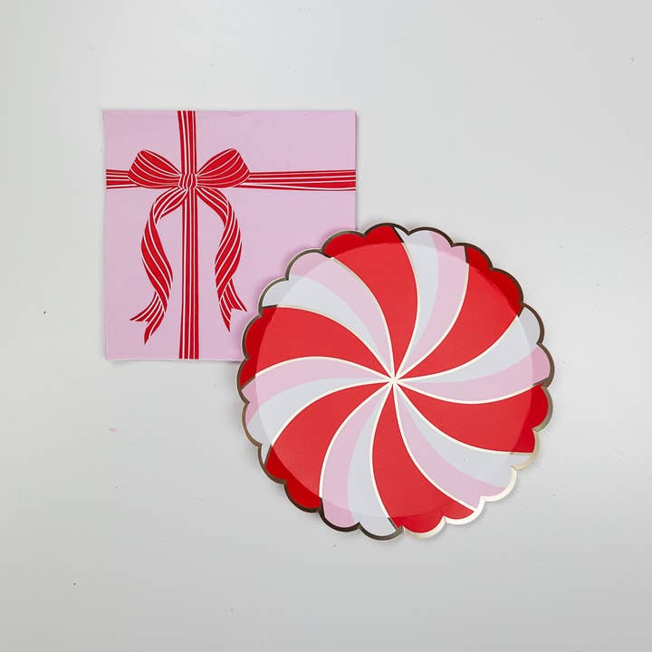 Bonjour Fête - Wholesale Disposable napkin - RED & PINK PRESENT LARGE NAPKINS2