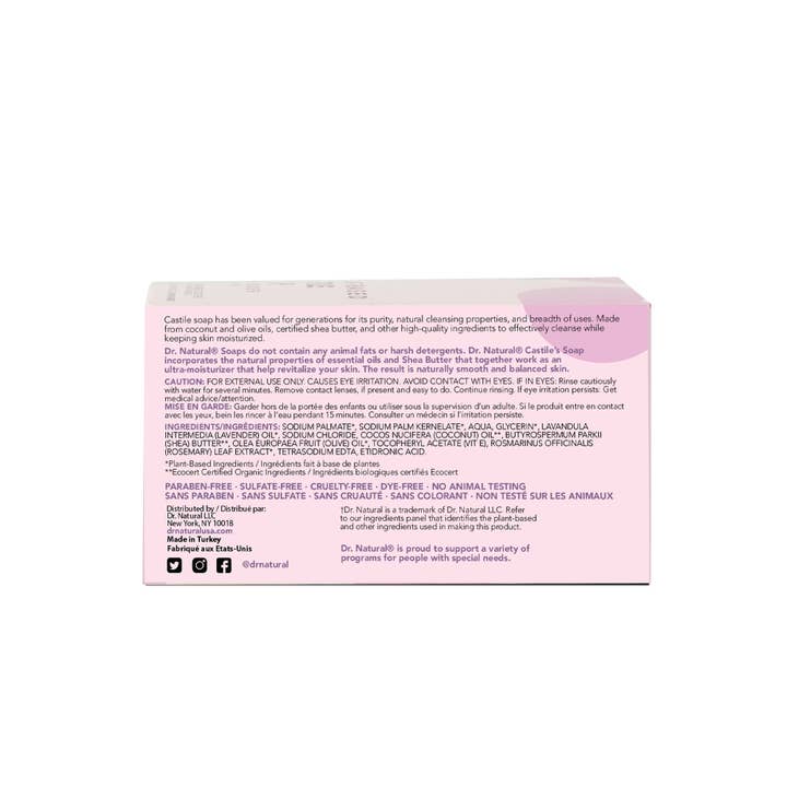Dr. Natural - Wholesale Bar Soap - Plant Based Castile Bar Soap - Lavender (2pk/4oz each)3