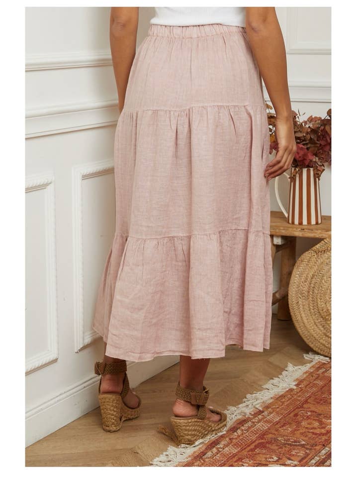 LÉA & LUC - Wholesale Skirt - Women's - 100% Linen Skirt REF. 834825