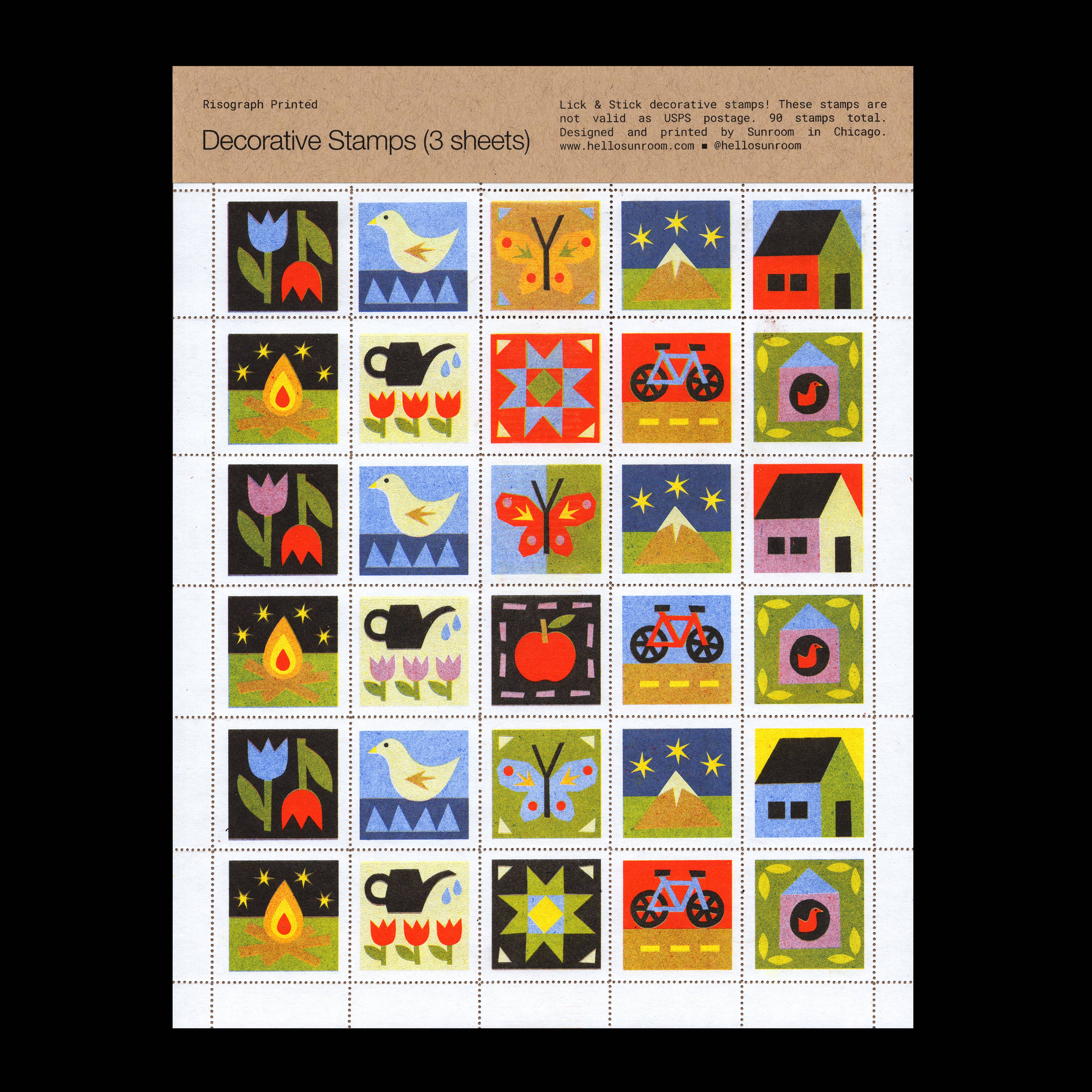 Sunroom – wholesale Rubber/decorative stamp – Risograph Printed Decorative Stamps1