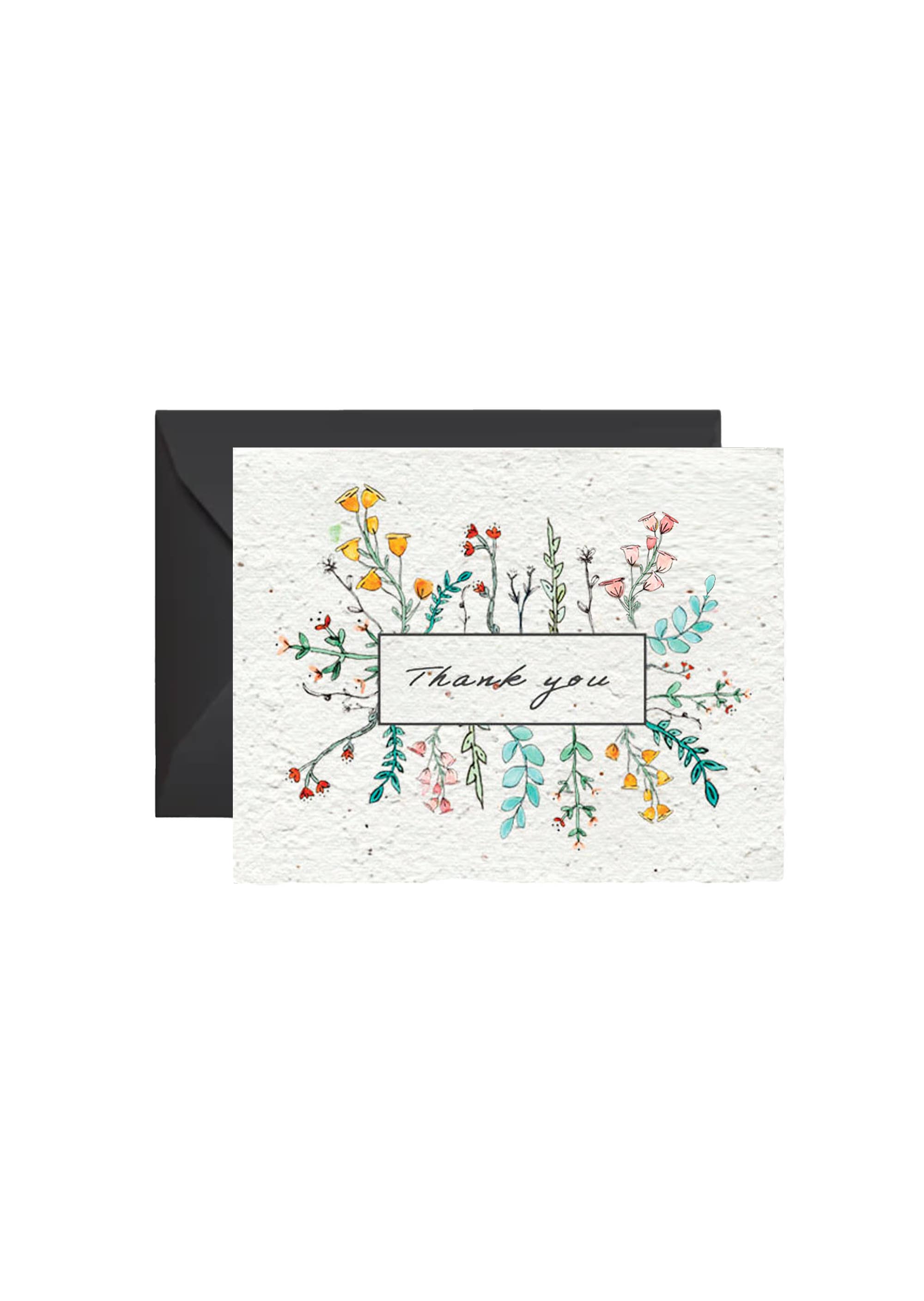 Artsy Em - Vendita all'ingrosso Biglietti di ringraziamento - Biglietto di carta con semi di fiori selvatici Thank You