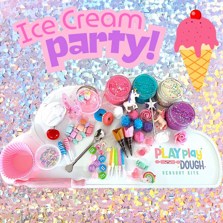 Kit sensorial de plasticina inspirado em gelado por atacado de Play Play Dough