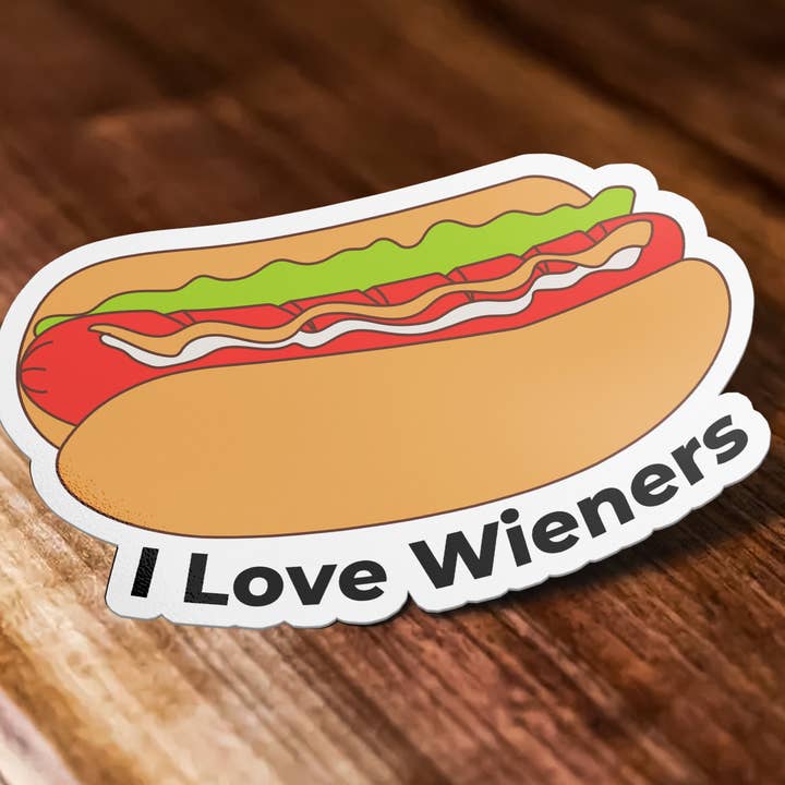 Sticker Bull - Wholesale Sticker - I Love Wieners Sticker, Hot Dog Sticker, Meme Sticker, Waterproof Vinyl Sticker Decal for Laptop Waterbottle and, Car1