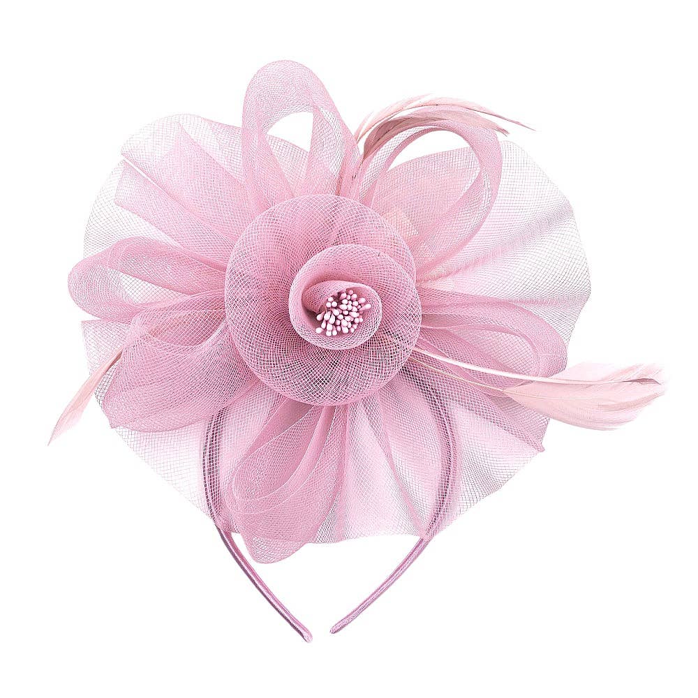 Diacly - Wholesale Fascinator Hat - Women's - Chic Mesh Flower Feather Kentucky Derby Fascinator Hat4