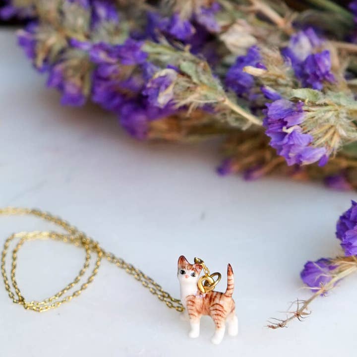 Peter and June - Wholesale Pendant/Charm Necklace - Tiny Preston Tabby Necklace
