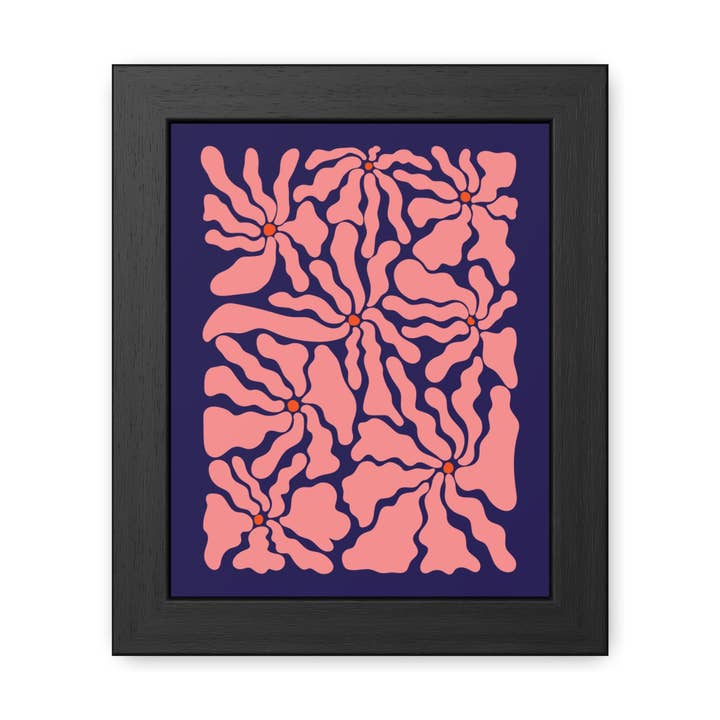 Florish 2 - Affiche Encadrée Abstraite Florale – Art Mural Moderne pour la Décoration Intérieure pour la vente par Donkey Laserbeam