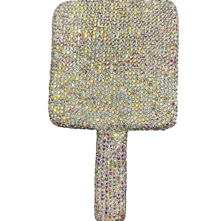 Ole - Wholesale Compact mirror - Square Ceramic Rhinestone Hand Mirror M043018