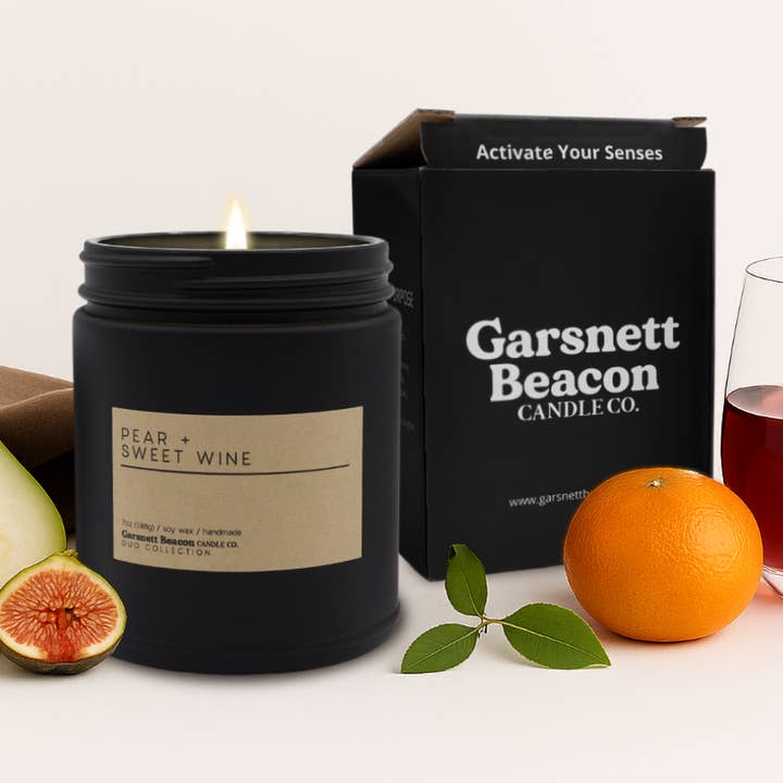 Garsnett Beacon Candle Co. - Wholesale Jar/Filled Candle - Pear + Sweet Wine Luxury Scented Candle | Duo Collection by Garsnett Beacon0