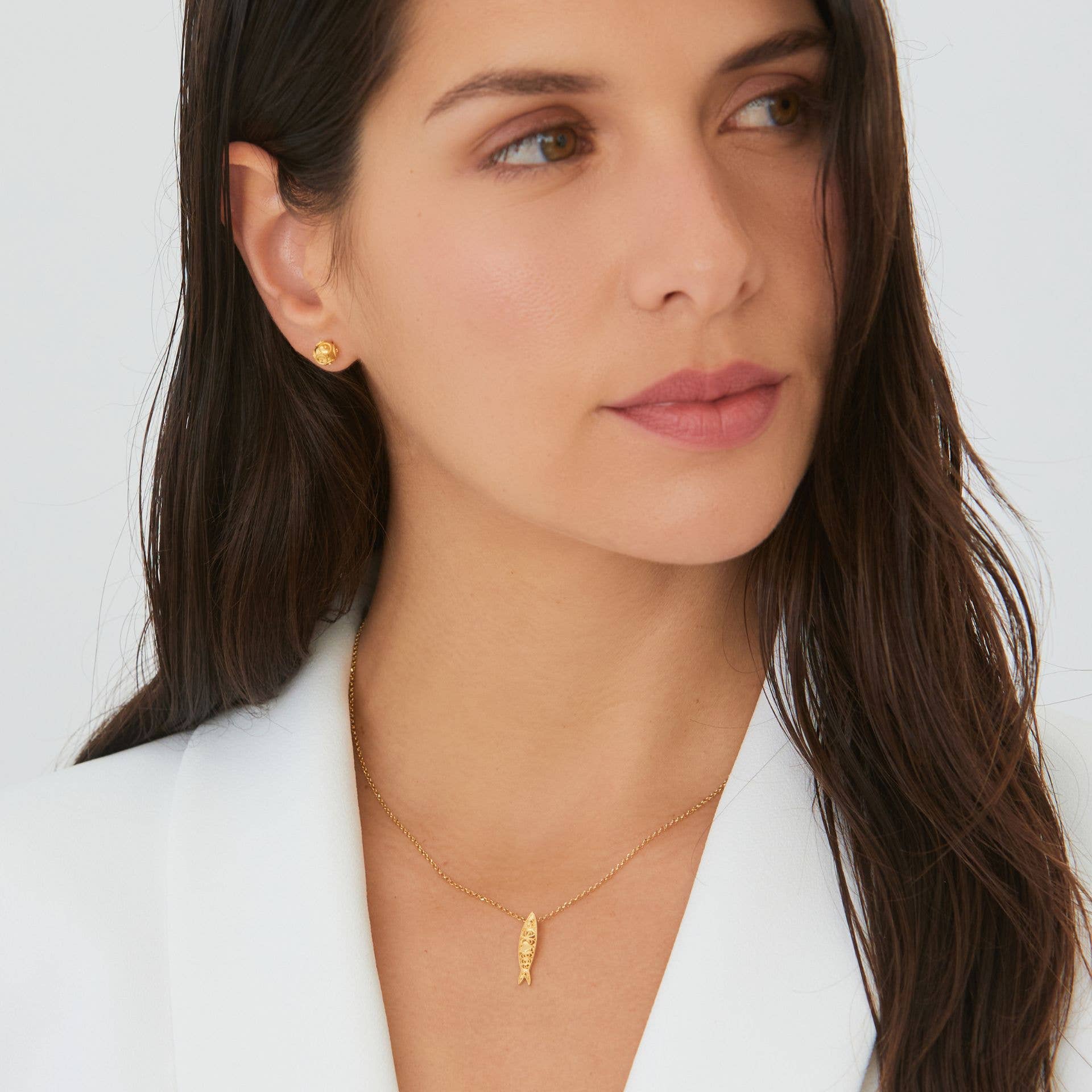 PORTUGAL JEWELS - Vente Colliers à pendentif - Collier Sardine en argent plaqué or2