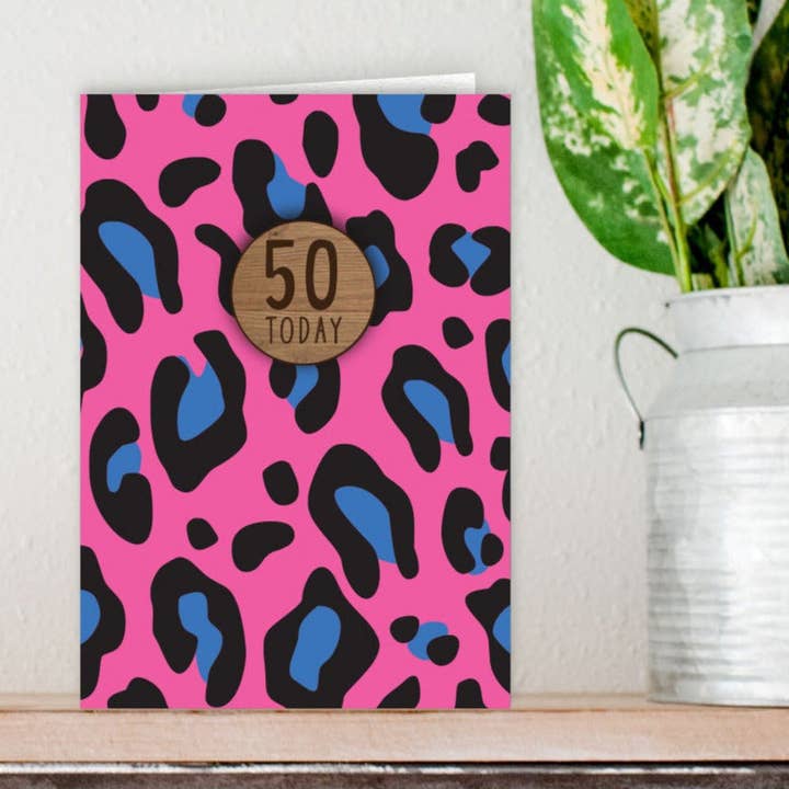 Carte d'anniversaire imprimée animal 50 ans aujourd'hui pour la vente par KDee Designs