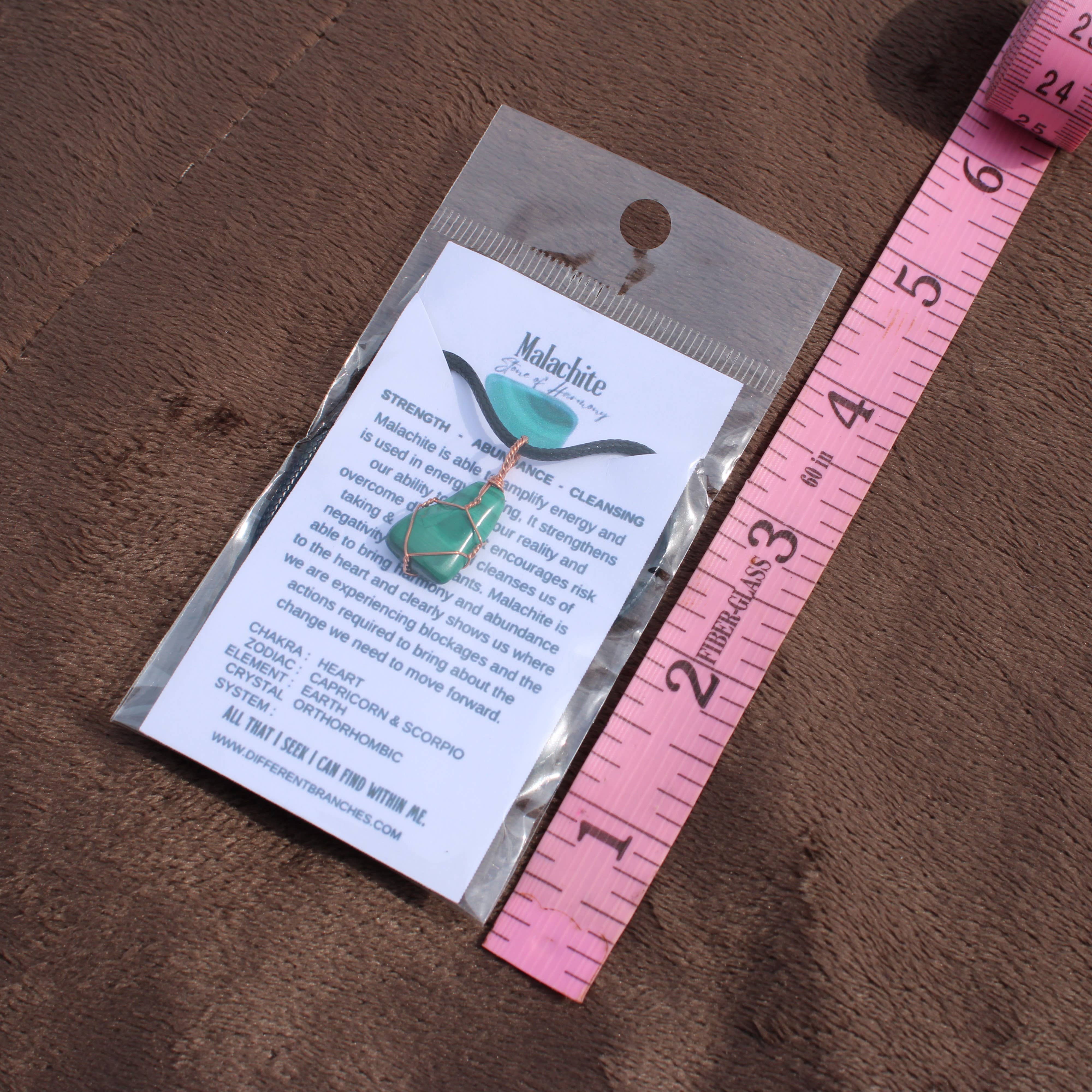 Different Branches - Wholesale Pendant/Charm Necklace - Malachite Gemstone Necklace with Crystal Meaning Cards2