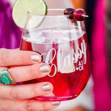 Classy as F*ck Wine Glass for wholesale by The Pursuit of Cocktails
