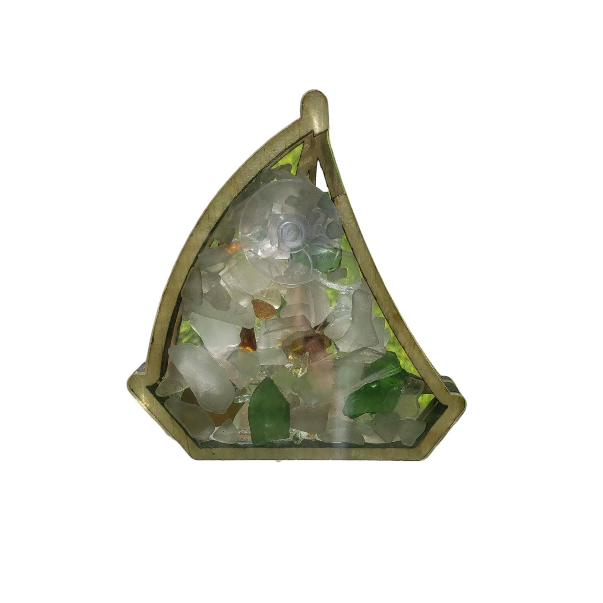 Sea Glass Displays - Wholesale Display Case - Sailboat Sea Glass Shadowbox Display Display 4 Styles8