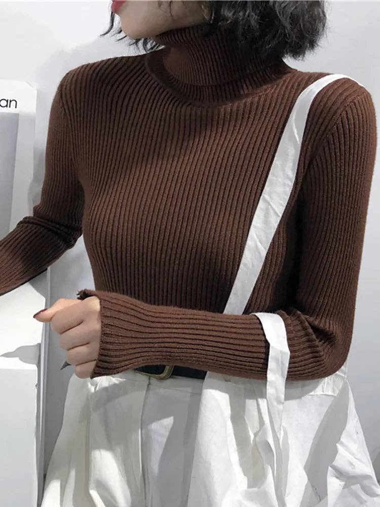 Blak Wardrob - Wholesale Knitted jumper – Women′s - Turtleneck Women Korean Sweater6