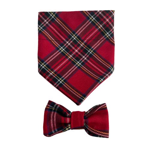 Stylish Dogs - Collars, Leads BowTies, Bandanas – wholesale Fluga - Hund – Regal Röd Tartan Hund Fluga
