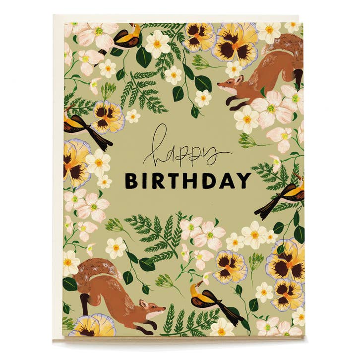 Fox Birthday Greeting Card for wholesale by Pen + Pillar