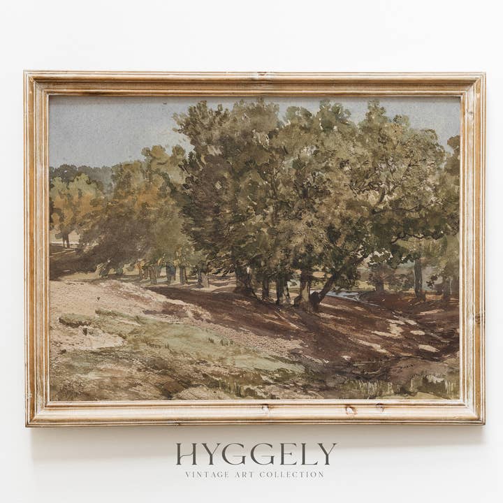 Vintage Moody landschapsschilderij | Tree Art Print L114 voor wholesale door Hyggely