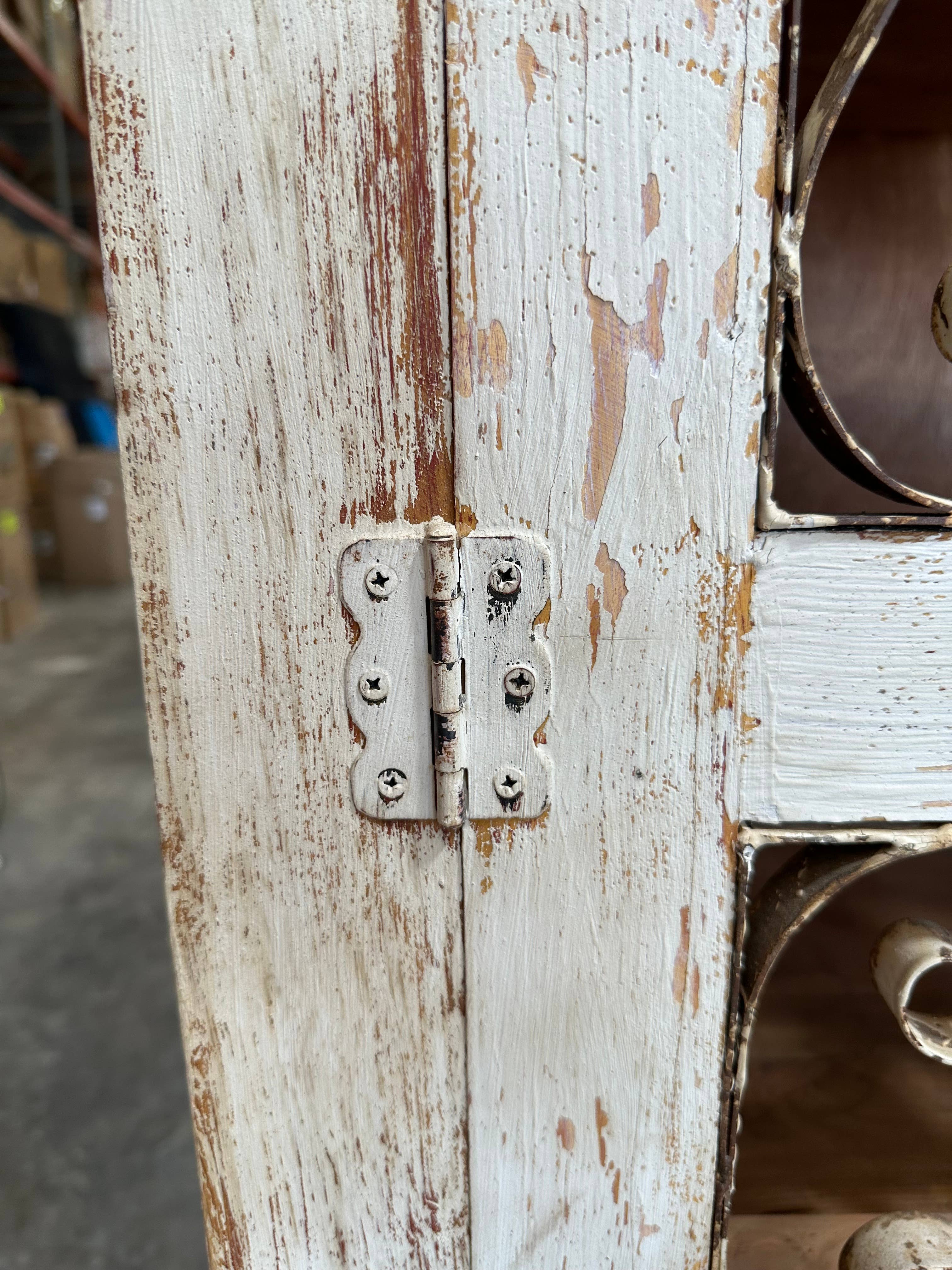 My Amigos Imports - Vente Armoire - Armoire double rustique en bois avec vitrine 112x51x183 cm3