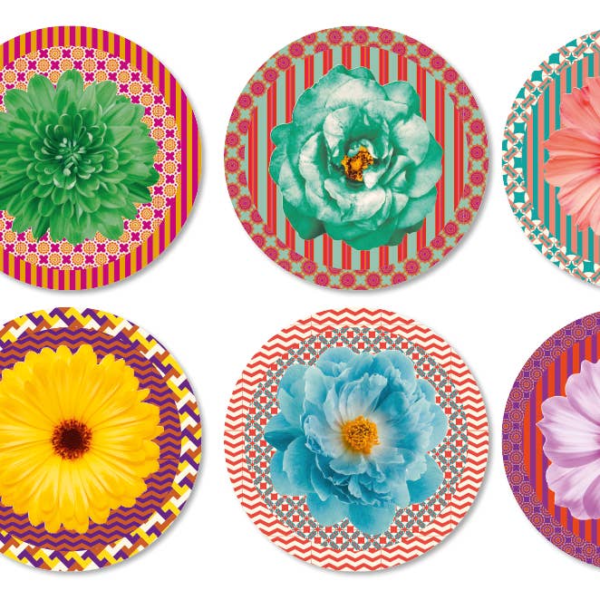 Emily Evans - Wholesale Coasters - SET OF 6 FLOWER POWER COASTERS0