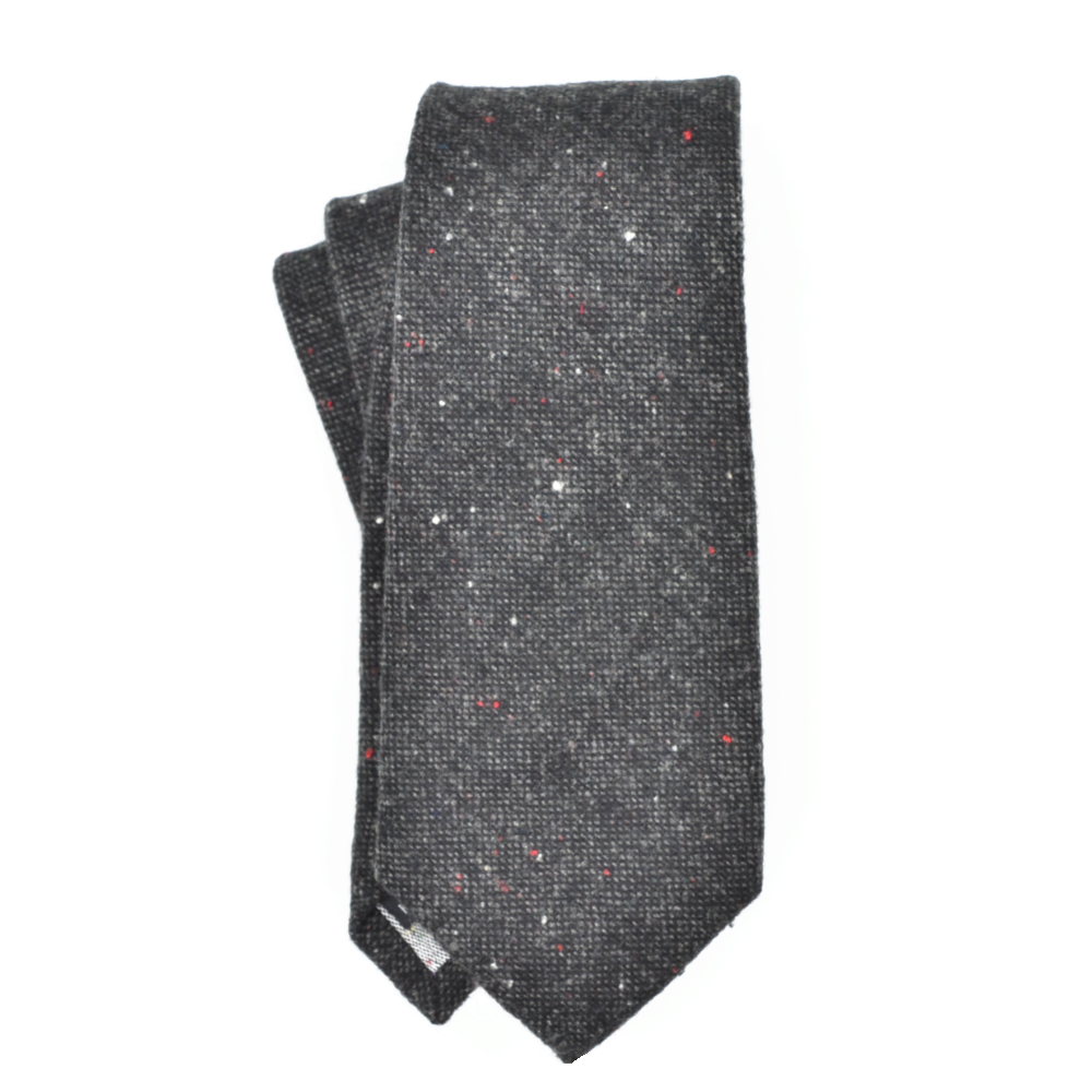 Curated Basics - Wholesale Necktie - Men's - Speckled Charcoal Grey Wool Tie1