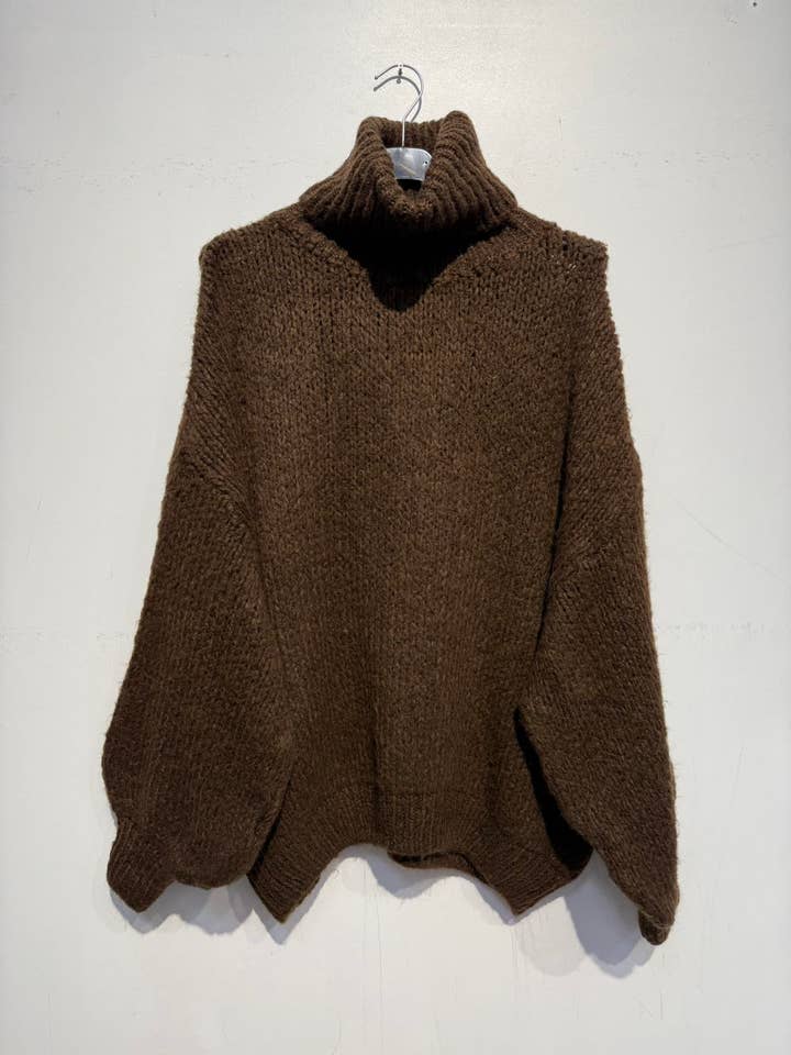 NOELINE - Wholesale Knit Sweater - Women's - Oversized turtleneck sweater with alpaca