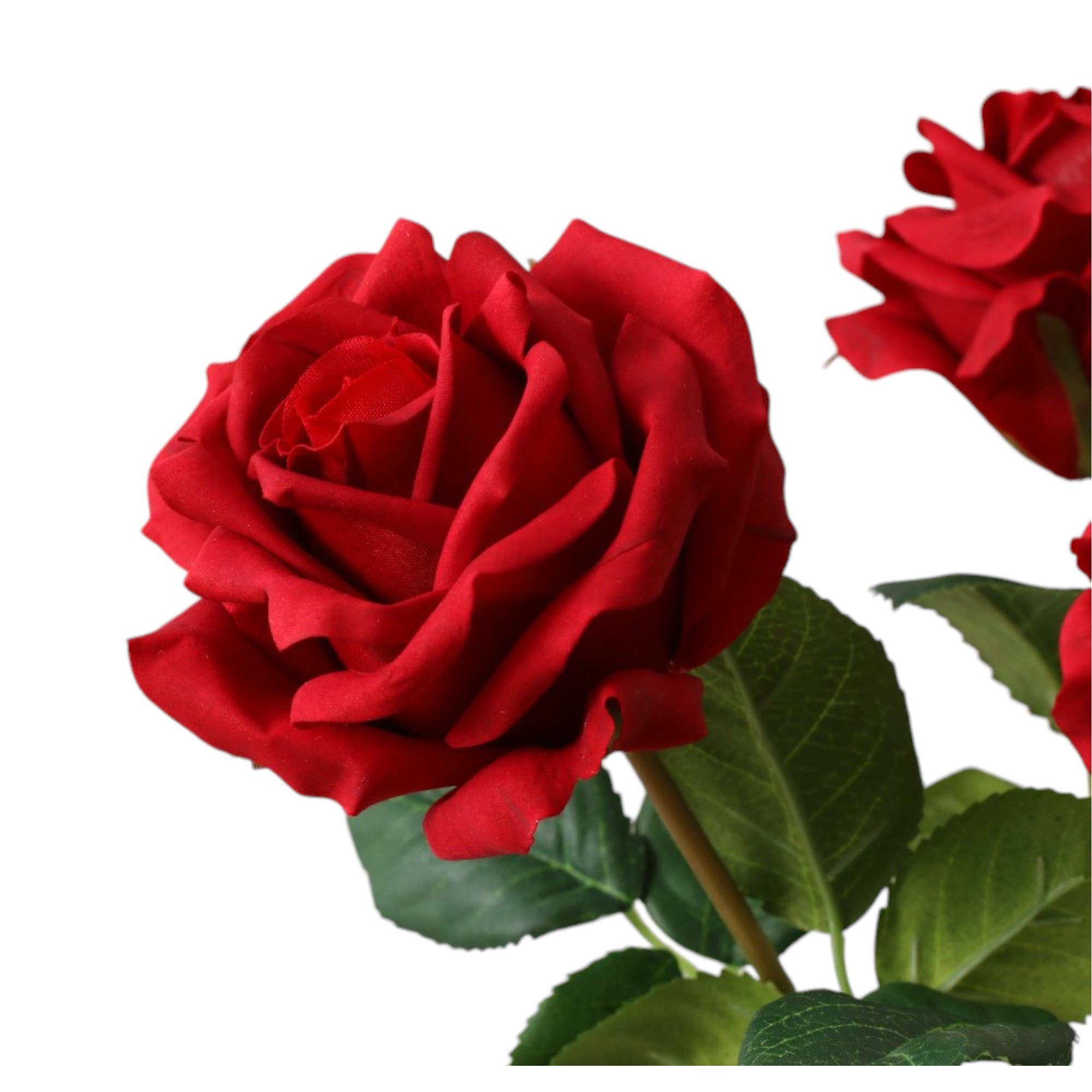 Angel Isabella - Vente Fleurs artificielles - Rose de jardin artificielle Ingrid Bergman 43 cm Real Touch2