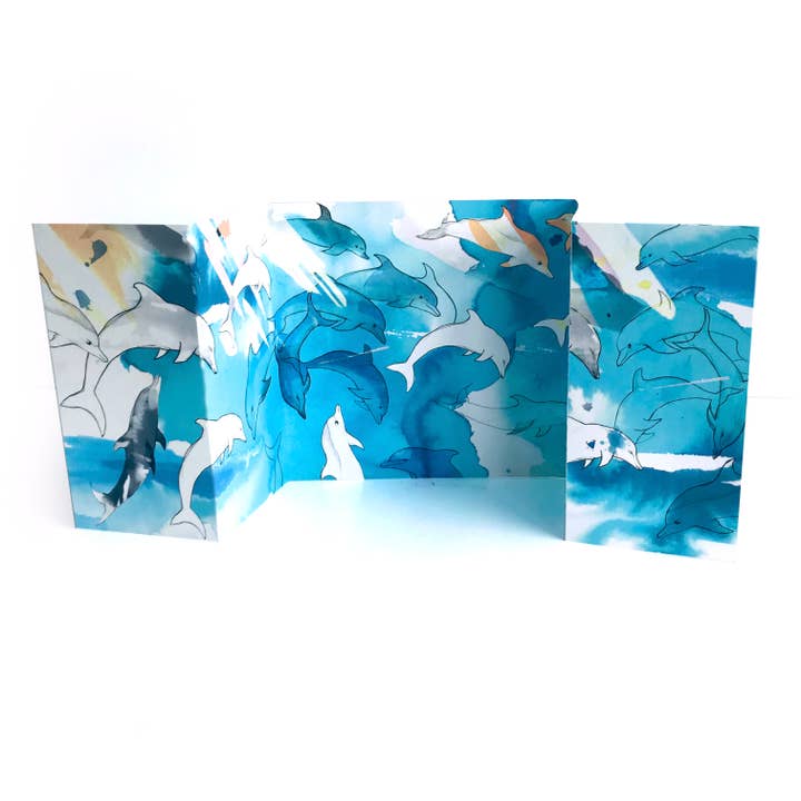 Dolphins Panorama-kaart voor wholesale door Nina Nou