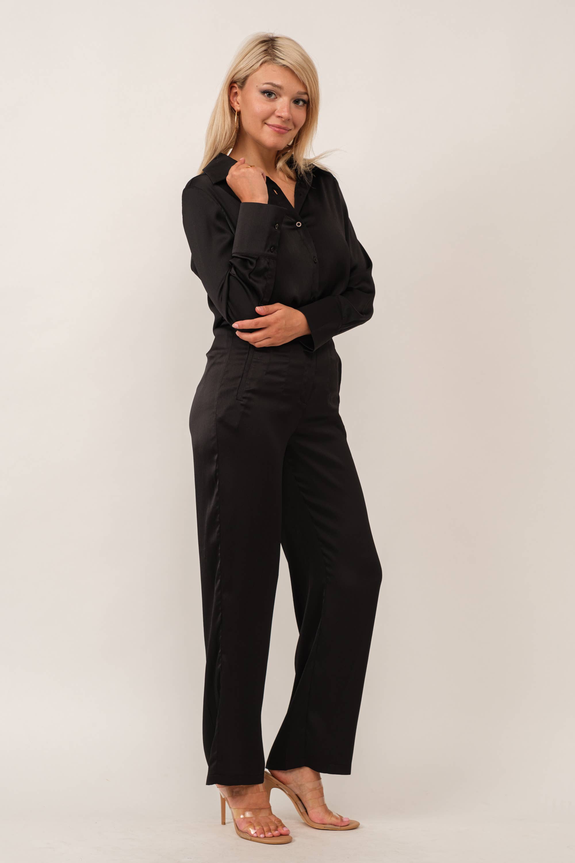 Tea & Cup - Wholesale Top & Pant Set (NOT Loungewear) - Women's - 2 piece satin high waist trousers and top set7