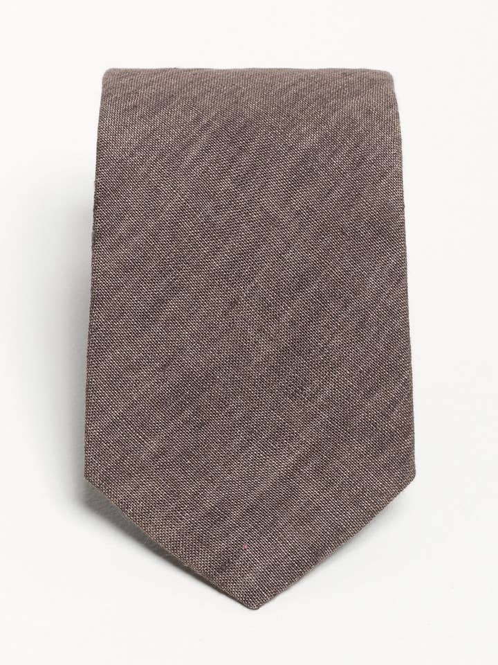 The 100% Linen Tie - Brown for wholesale by De IONESCU