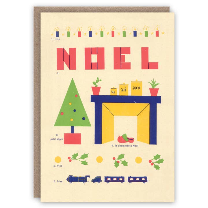 Carte de Noël Noel pour la vente par The Pattern Book