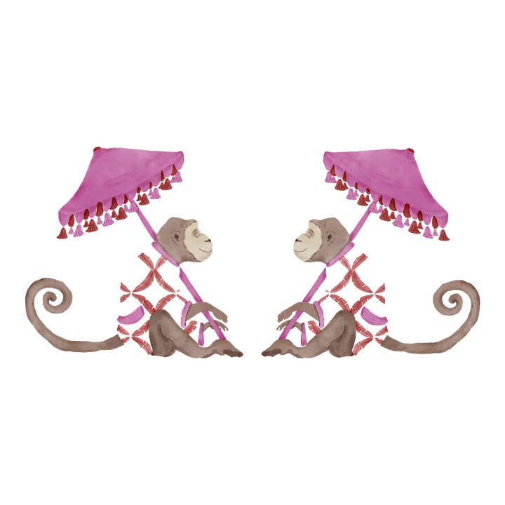 Dieren/vogels/vissen/apen met parasols/roze handdoek voor wholesale door Ox Bow Decor