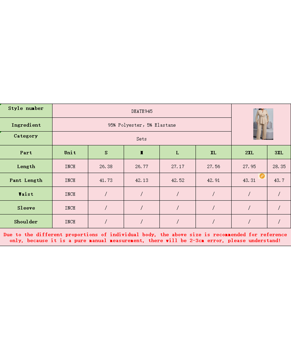 Aria Romance - Wholesale Suit Set - Women's - Ruffled Sleeve Wide-Leg Trouser Set16