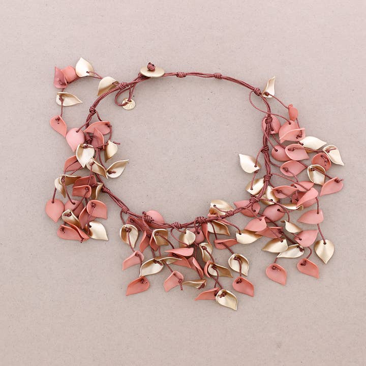 Sonata - Wholesale Choker/Collar - Long Necklace with Resin Petals Pendants1