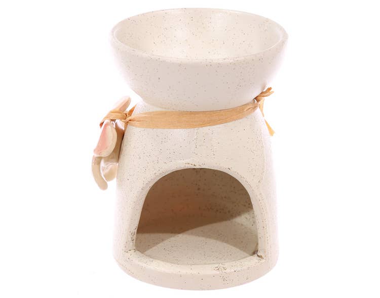 Crystal Magick Wholesale Ltd – wholesale Oil warmer – Cream Flower Oil Burner1
