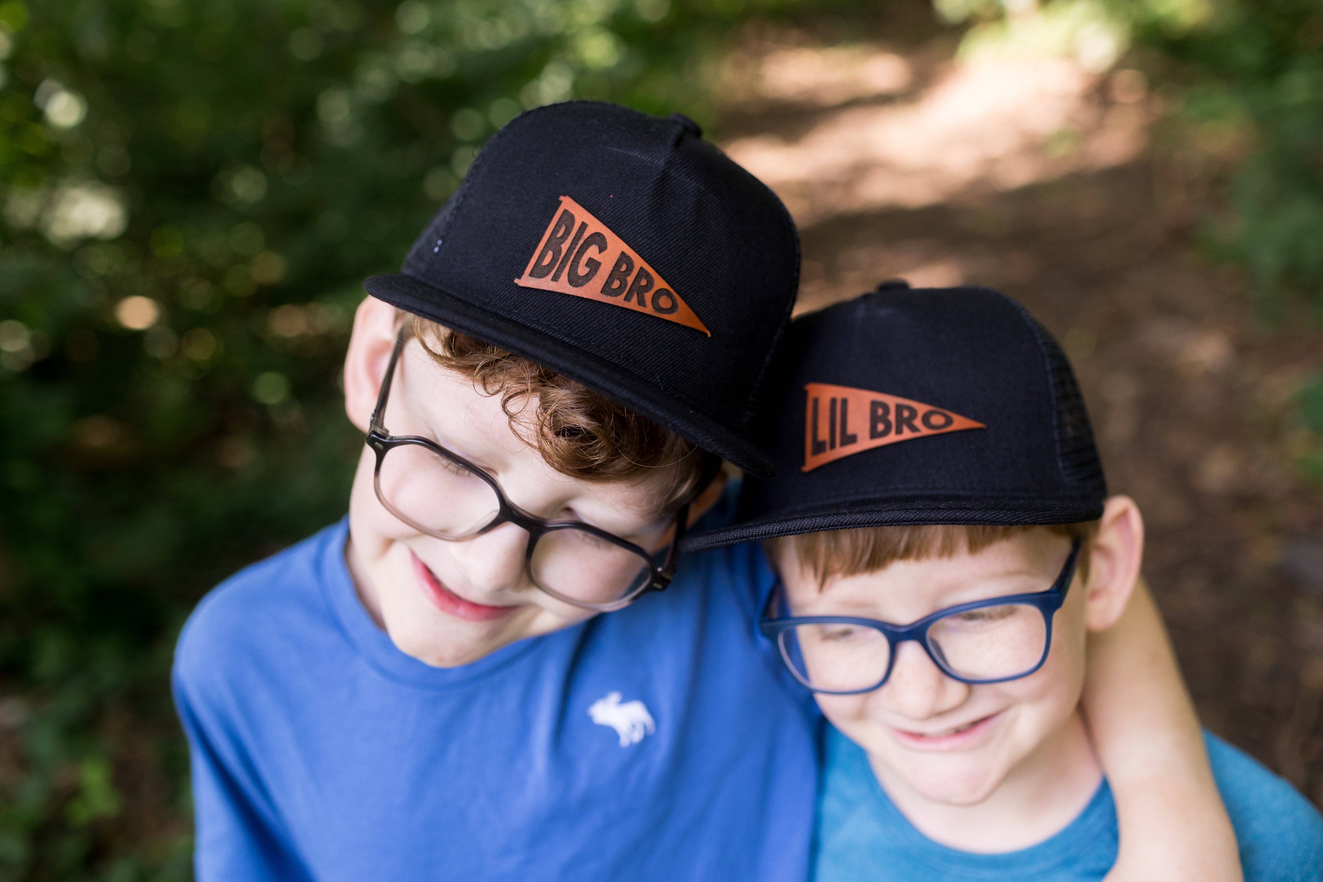 Left Grain - Wholesale Kids Hat - Kids - Big Bro and Lil Bro Pennant Leather Patch Kids Hat14