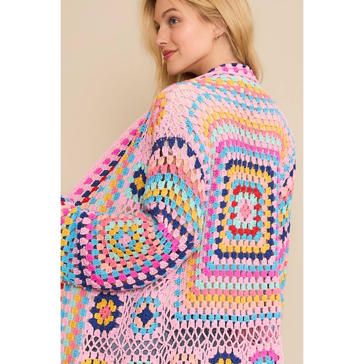 Sweet Generis - Wholesale Cardigan - Women's - COLORFUL CROCHET FRINGE CARDIGAN DUSTER10