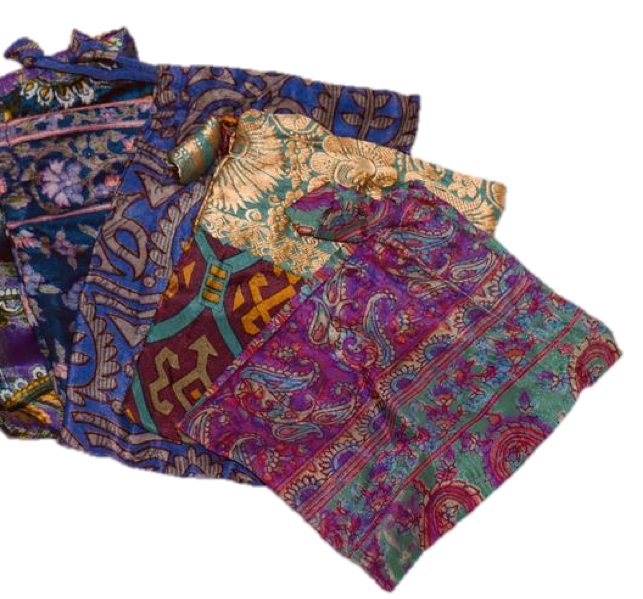 Sewing New Futures, Inc - Wholesale Gift Bag - Purple Sari Pouch Gift Bag1