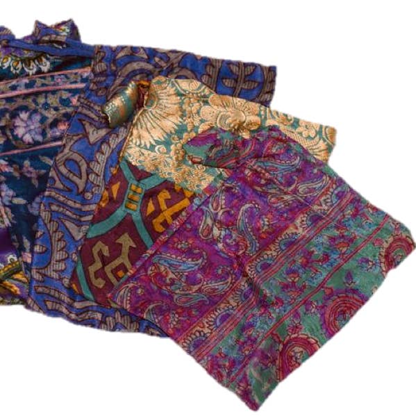 Sewing New Futures, Inc - Wholesale Gift Bag - Purple Sari Pouch Gift Bag1