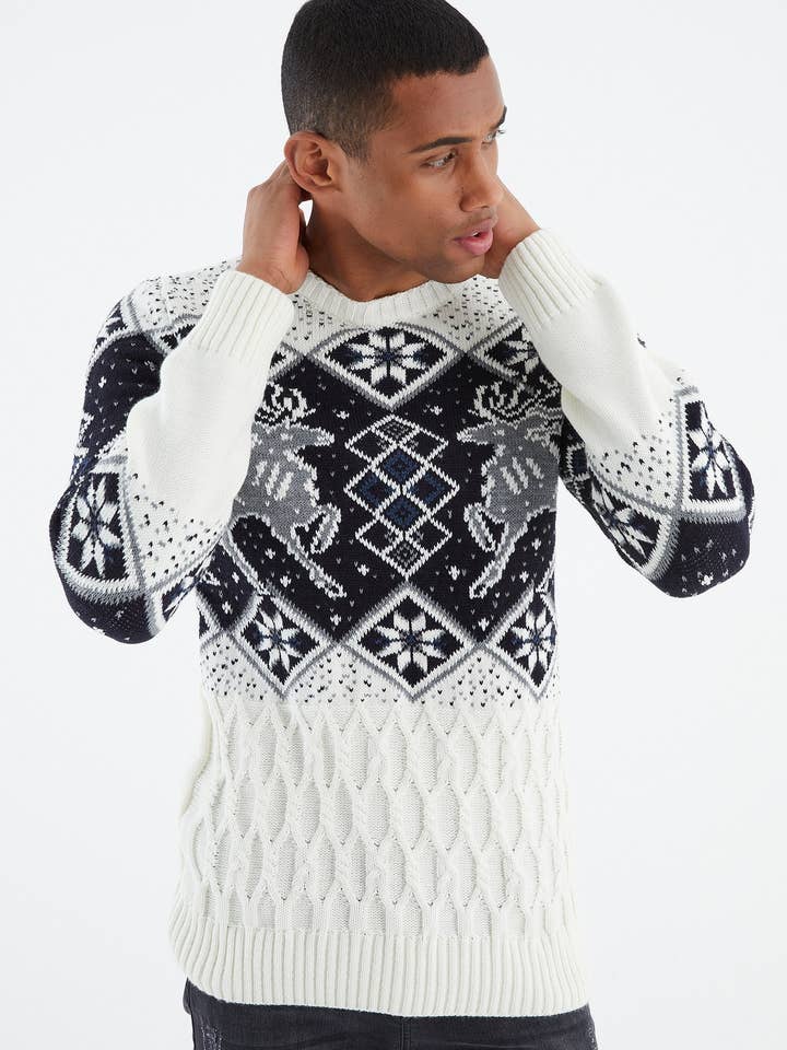Leif Nelson GmbH - Venta al por mayor Jersey de punto - Hombre - Jersey de punto grueso para hombre cuello redondo LN-20761