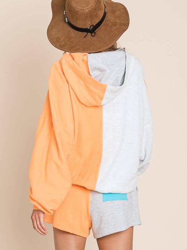 BUCKETLIST OUTLET - Wholesale Hoodie - Women's - T1767 OUTLET SALE Color Block Hoodie