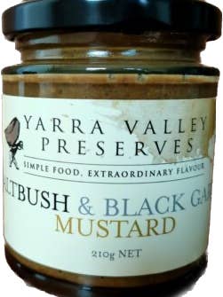 Saltbush & Black Garlic Mustard 210g for wholesale by Yarra Valley Gourmet Foods
