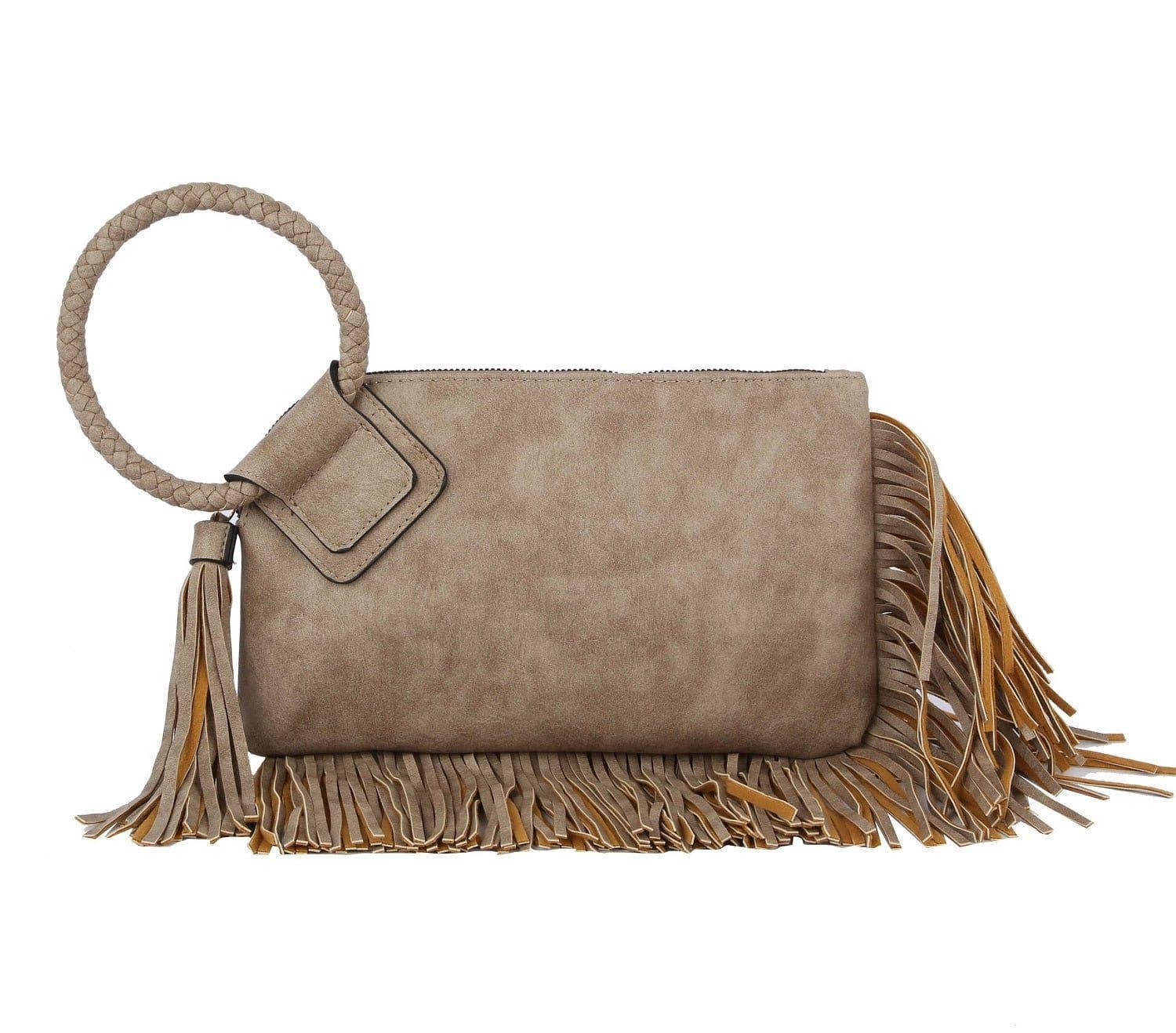 MiMi Wholesale - Wholesale Clutch Bag - Women's - JY0378 Fringe Soft Vegan Leather Wristlet/Clutch8