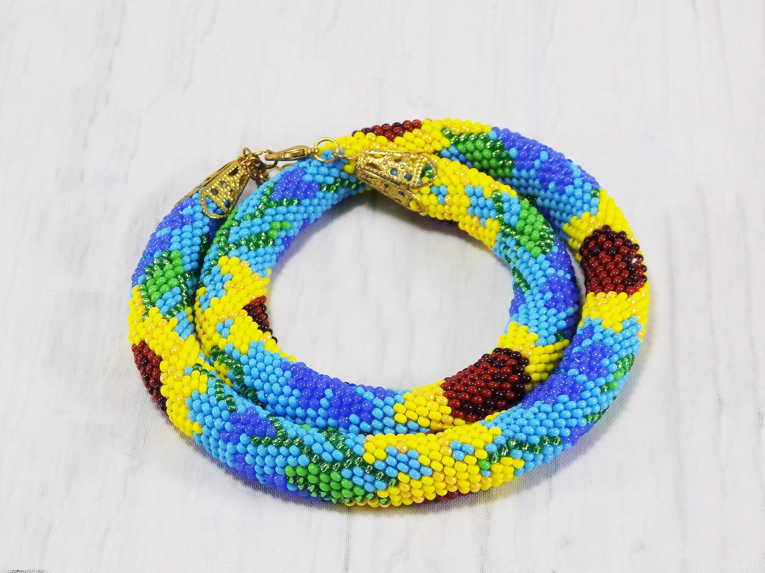 Ninolia – Großhandel Perlenkette – Sonnenblume Halskette Ostergeschenk für Mama Sonnenblume Perlen Herbst Herbst Schmuck Große Natur Blume Sonnenblume Hochzeit Frauen Schmuck Handarbeit8