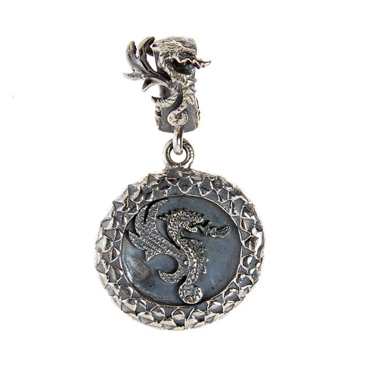Silver Pendant Dragon Fire Coin S for wholesale by ElfCraft